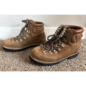 womens brown Vintage Mountaineering Hiking boots‎ Italy suede colorado vibram 8